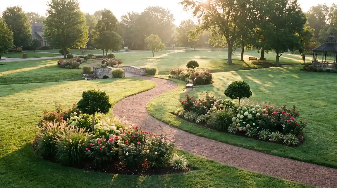 Lush green park near HMDA plots in Shadnagar