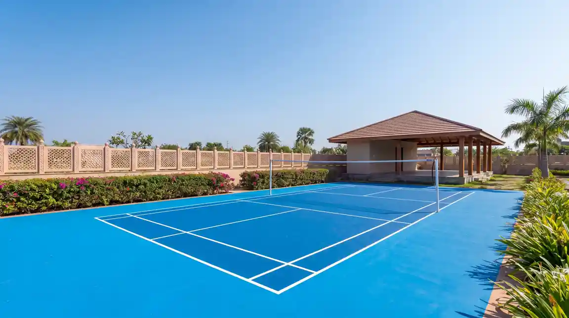 Outdoor shuttle court near residential land in Shadnagar