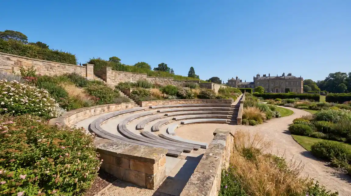 Amphitheatre style gathering space for plots in Shadnagar